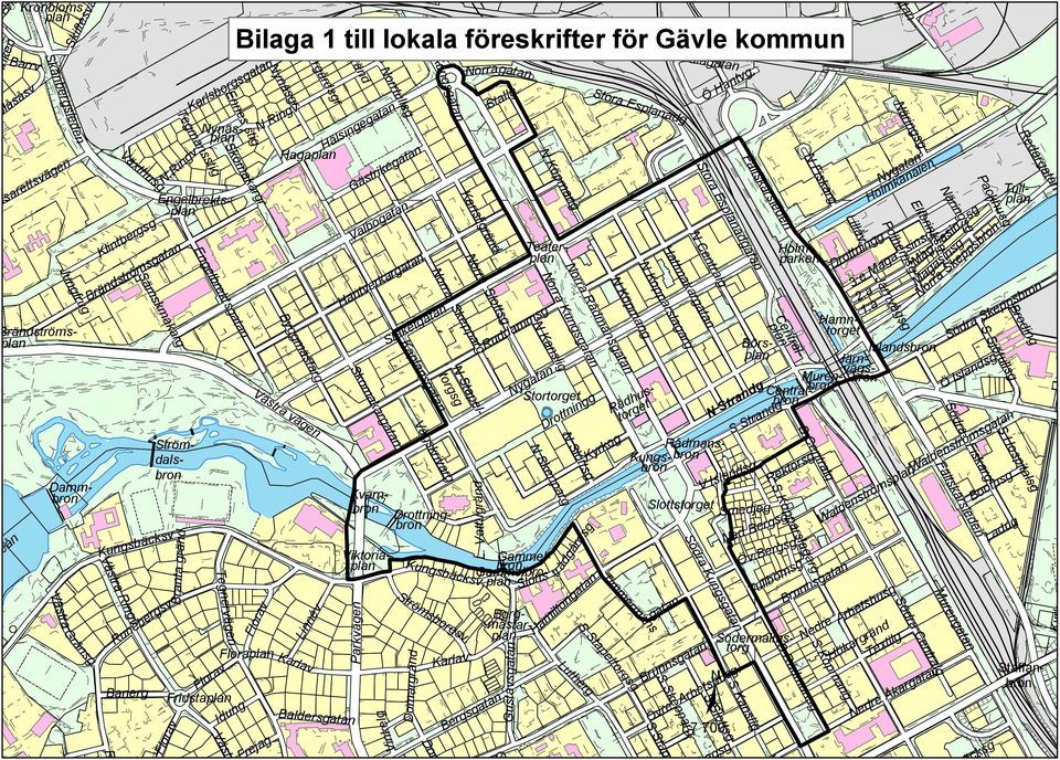 Ringv plan Centralbron Strömdalsbron Branta gränd Florav Fridstaplan Ennes stig Karlsborgsgatan Tegnervägen Skomakargr Engelbrektsgatan Florav Floraplan Idung Västra R Bilaga till lokala föreskrifter