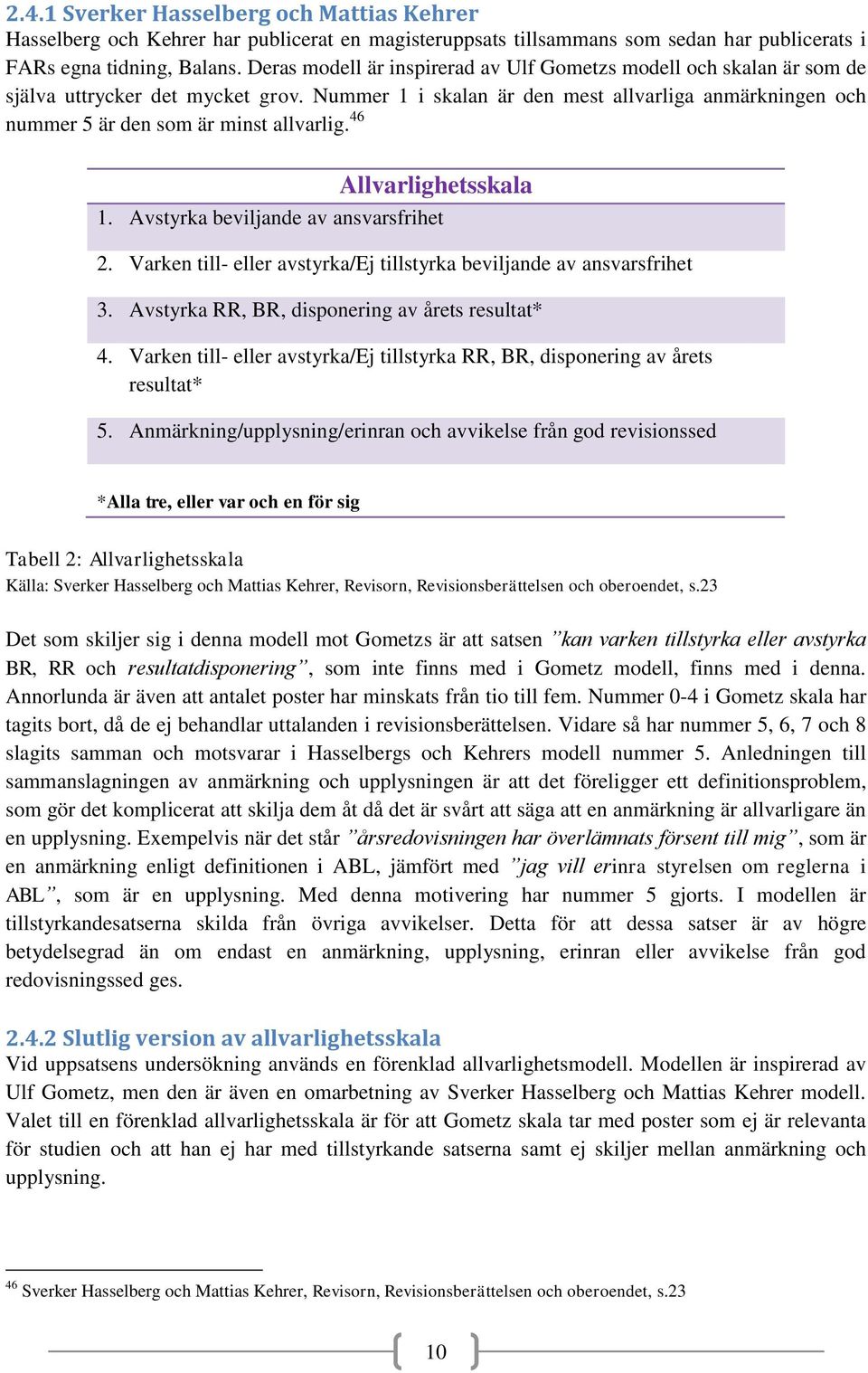 46 Allvarlighetsskala. Avstyrka beviljande av ansvarsfrihet 2. Varken till- eller avstyrka/ej tillstyrka beviljande av ansvarsfrihet 3. Avstyrka RR, BR, disponering av årets resultat* 4.