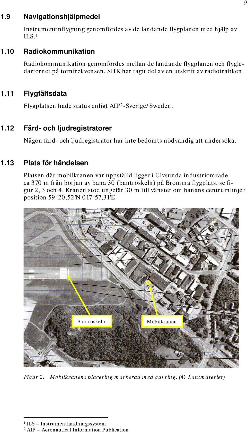 11 Flygfältsdata Flygplatsen hade status enligt AIP 2 -Sverige/Sweden. 1.