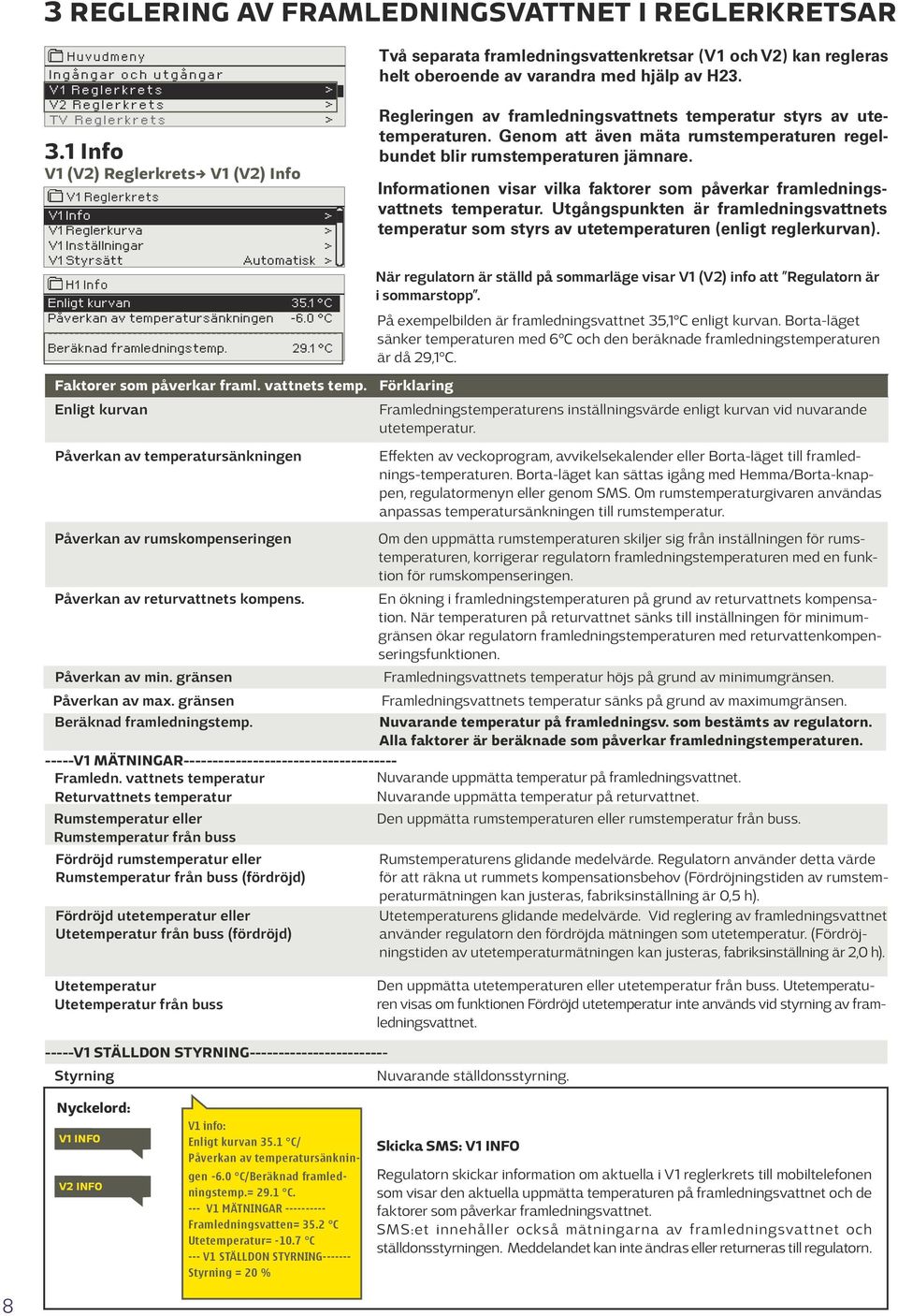 0 C ------------------------------------------------------- Beräknad framledningstemp. 29.1 C Faktorer som påverkar framl. vattnets temp.