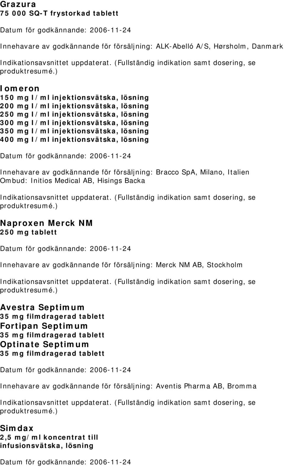 ) Iomeron 150 mg I/ml injektionsvätska, lösning 200 mg I/ml injektionsvätska, lösning 250 mg I/ml injektionsvätska, lösning 300 mg I/ml injektionsvätska, lösning 350 mg I/ml injektionsvätska, lösning