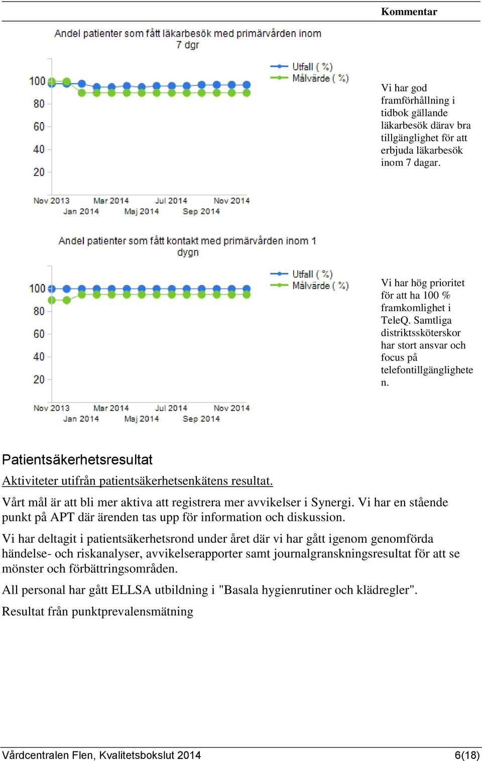 Vårt mål är att bli mer aktiva att registrera mer avvikelser i Synergi. Vi har en stående punkt på APT där ärenden tas upp för information och diskussion.