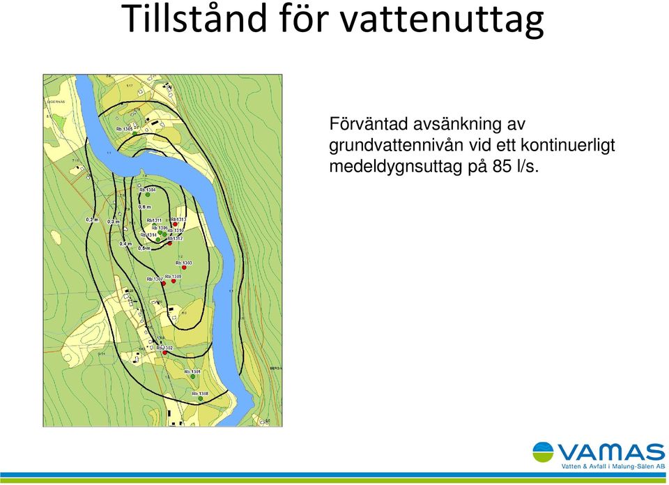 grundvattennivån vid ett