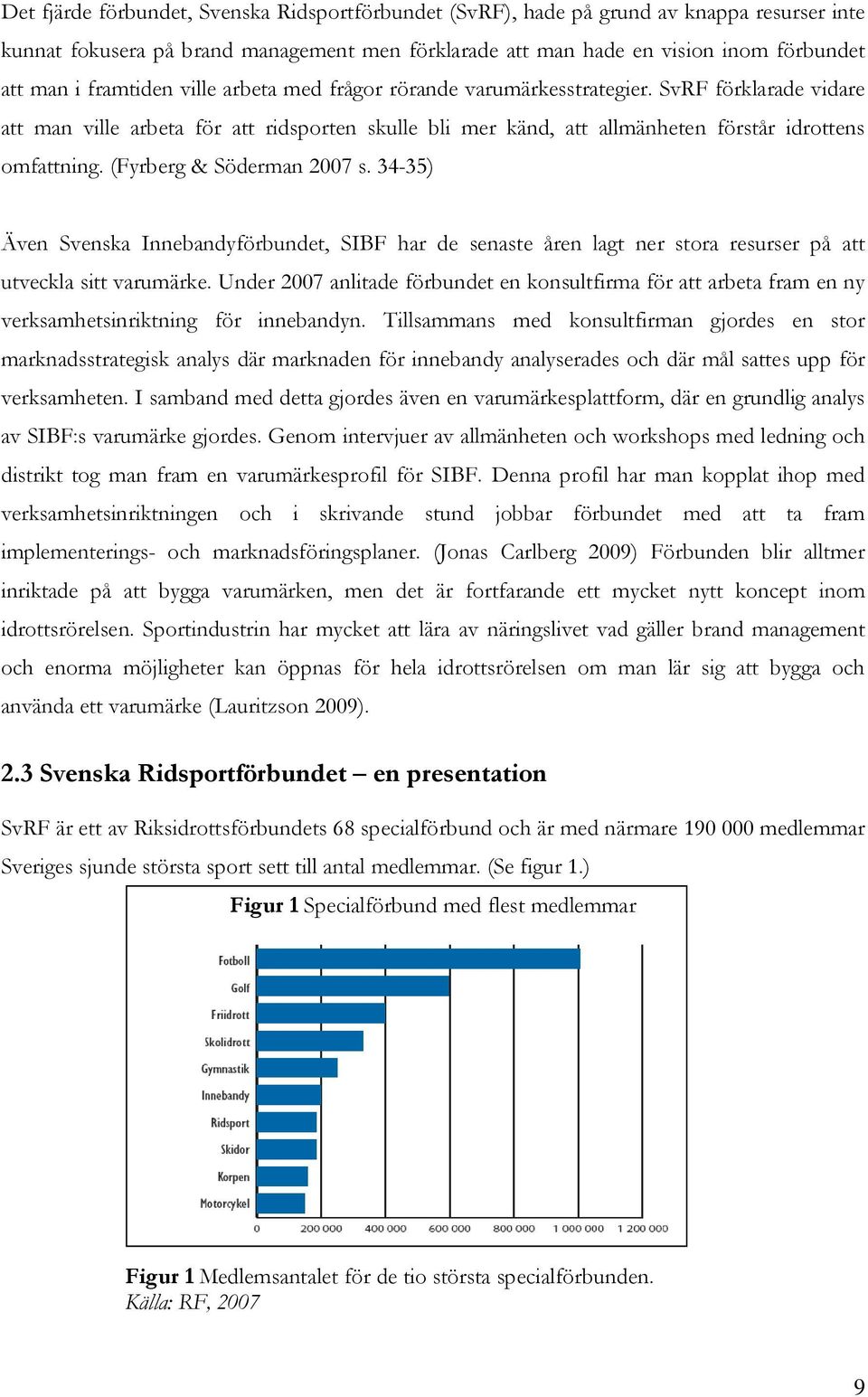 (Fyrberg & Söderman 2007 s. 34-35) Även Svenska Innebandyförbundet, SIBF har de senaste åren lagt ner stora resurser på att utveckla sitt varumärke.