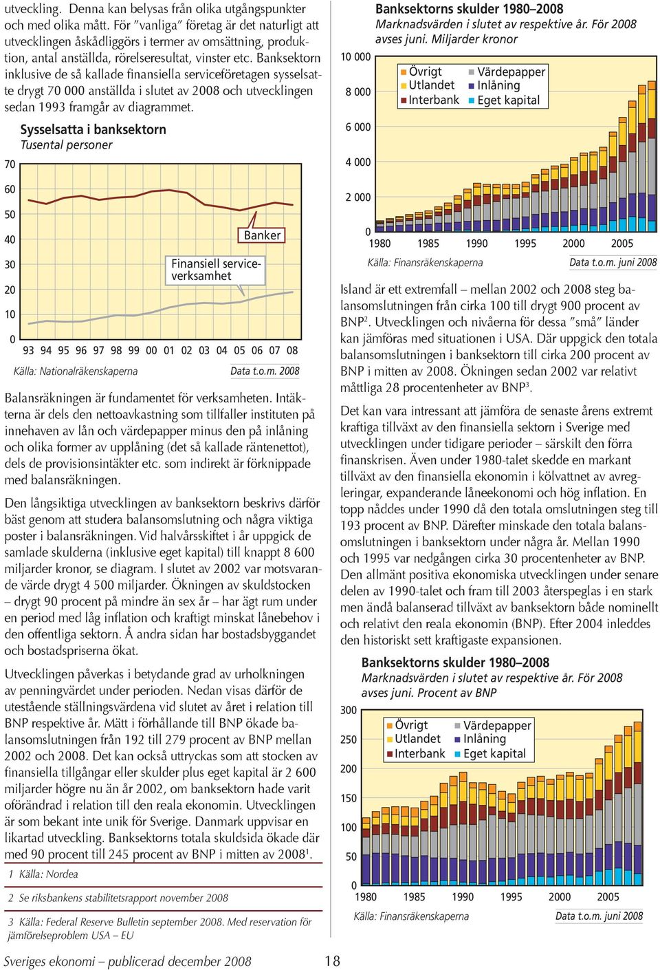 Banksektorn inklusive de så kallade finansiella serviceföretagen sysselsatte drygt 7 anställda i slutet av 28 och utvecklingen sedan 1993 framgår av diagrammet.