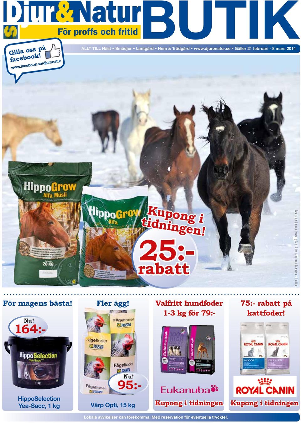 Valfritt hundfoder 1-3 kg för 79:- 164:- Fler ägg! 75:- rabatt på kattfoder!