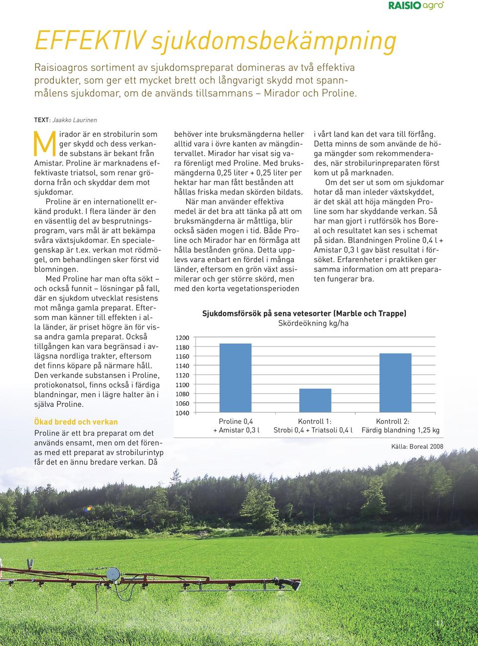 Proline är marknadens effektivaste triatsol, som renar grödorna från och skyddar dem mot sjukdomar. Proline är en internationellt erkänd produkt.