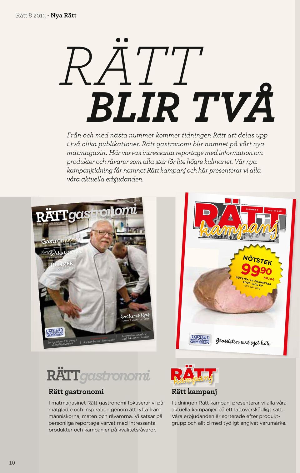 Vår nya kampanjtidning får namnet Rätt kampanj och här presenterar vi alla våra aktuella erbjudanden.