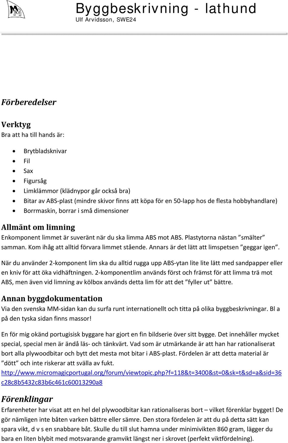 Byggbeskrivning - lathund Ulf Arvidsson, SWE24 - PDF Free Download