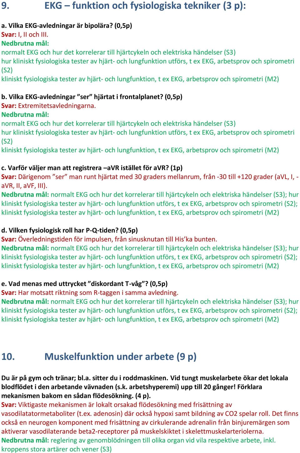 spirometri (S2) kliniskt fysiologiska tester av hjärt- och lungfunktion, t ex EKG, arbetsprov och spirometri (M2) b. Vilka EKG-avledningar ser hjärtat i frontalplanet?