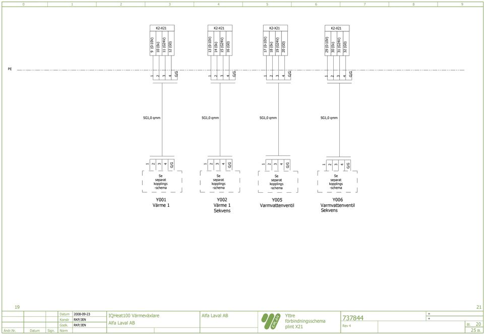 Se separat kopplings schema Se separat kopplings schema Y00 Värme Y00 Värme Sekvens Y00