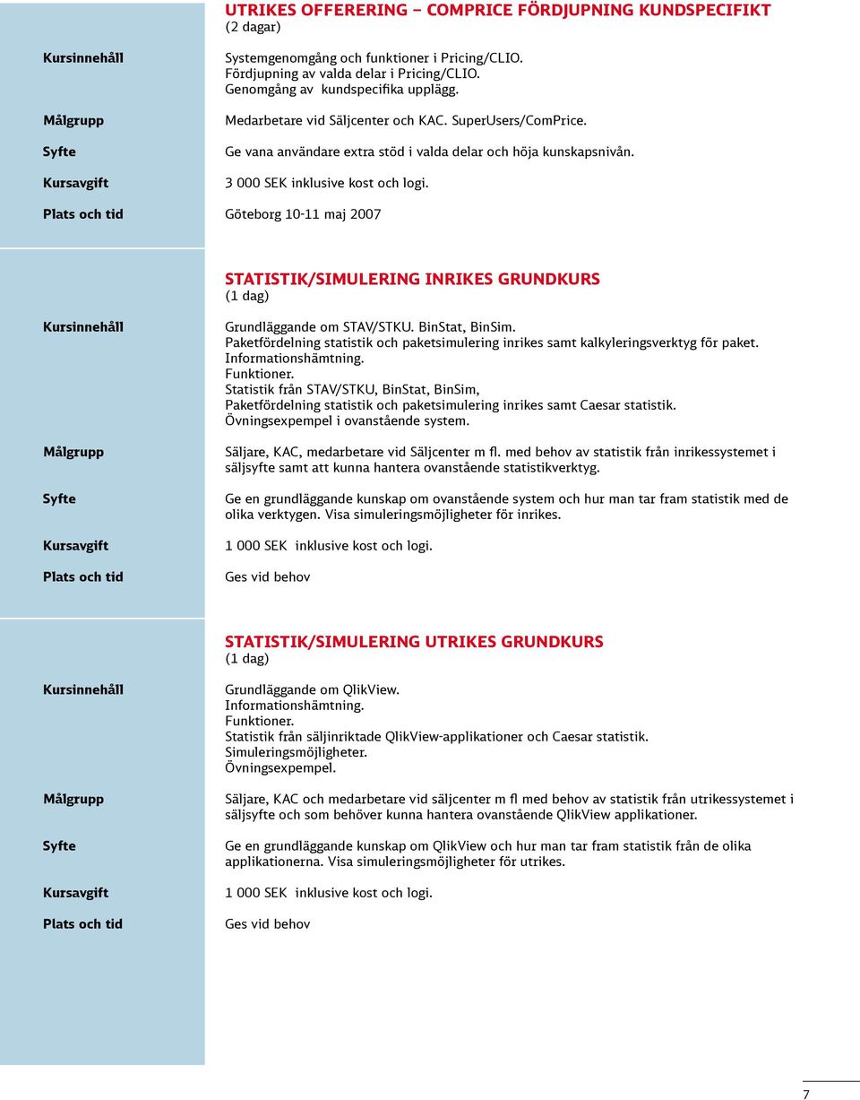 Plats och tid Göteborg 10-11 maj 2007 STATISTIK/SIMULERING INRIKES GRUNDKURS (1 dag) Plats och tid Grundläggande om STAV/STKU. BinStat, BinSim.