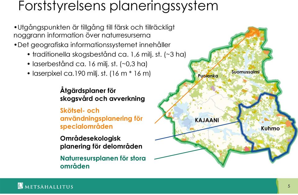 (~3 ha) laserbestånd ca. 16 milj. st.