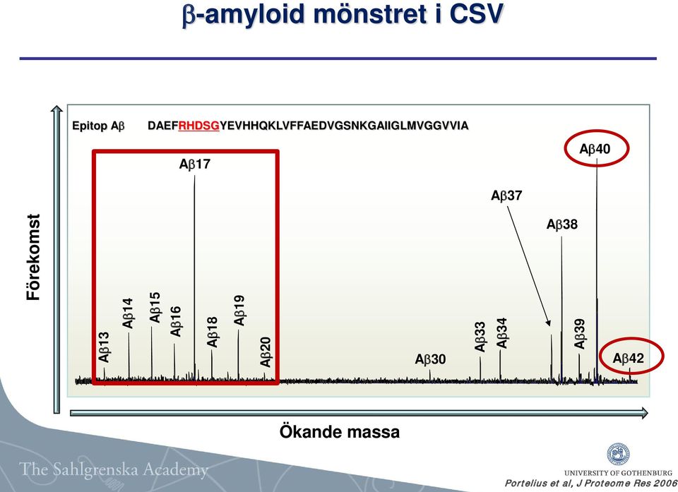 Aβ40 Förekomst Aβ13 Aβ14 Aβ15 Aβ16 Aβ18 Aβ19 Aβ20 Aβ30