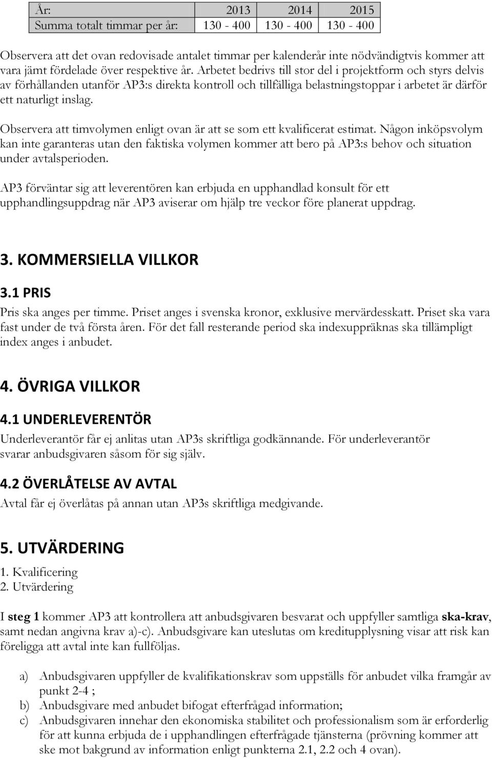 Observera att timvolymen enligt ovan är att se som ett kvalificerat estimat.