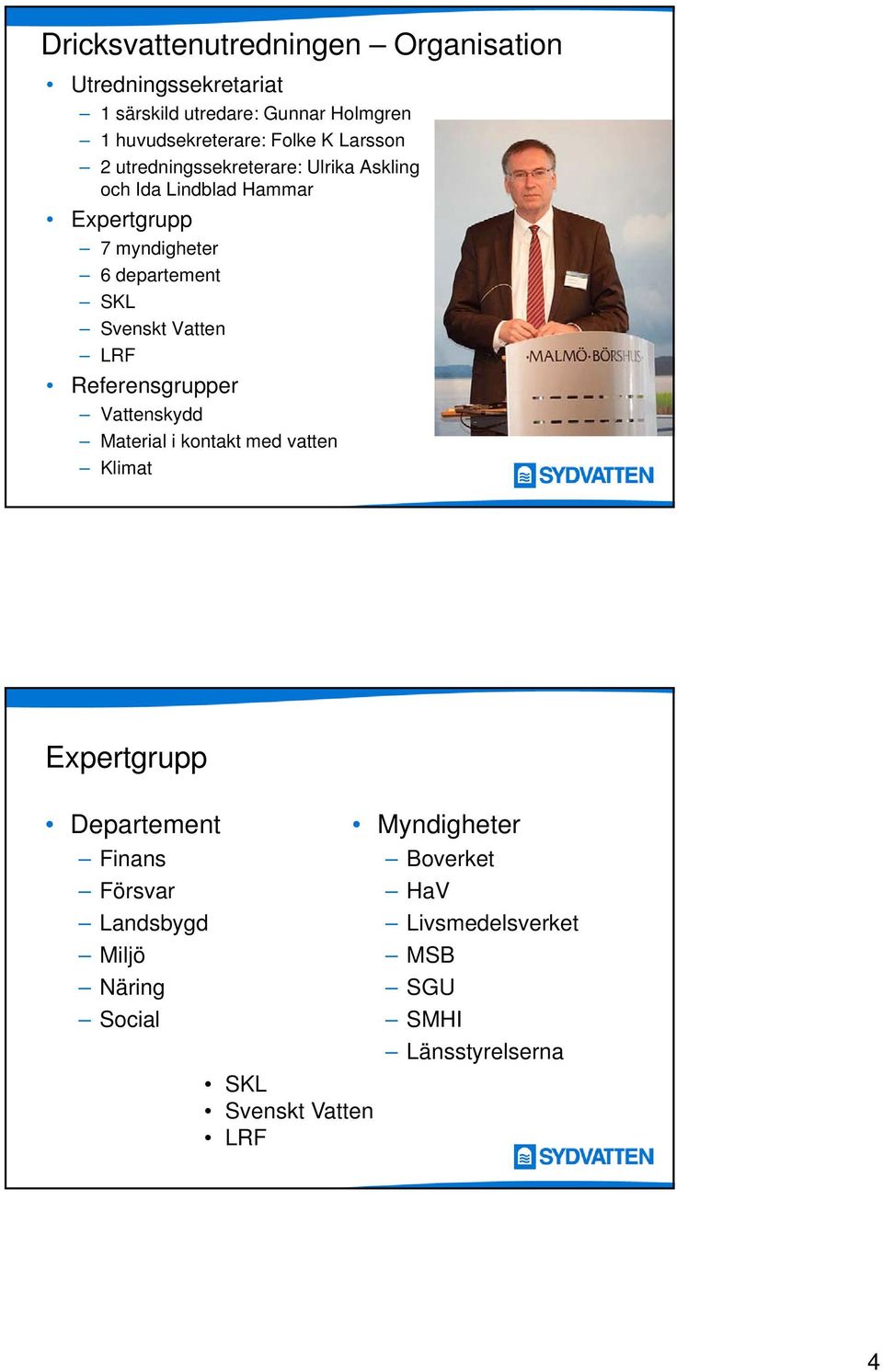 Svenskt Vatten LRF Referensgrupper Vattenskydd Material i kontakt med vatten Klimat Expertgrupp Departement Finans