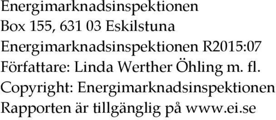 Författare: Linda Werther Öhling m. fl.