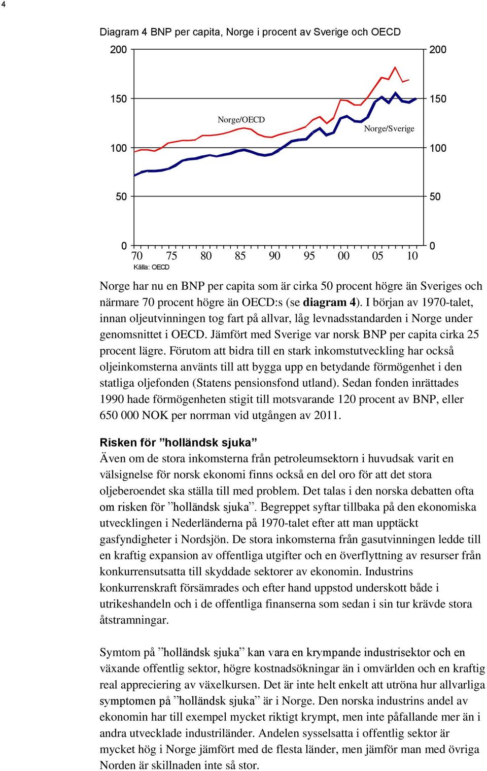 Jämfört med Sverige var norsk BNP per capita cirka 25 procent lägre.