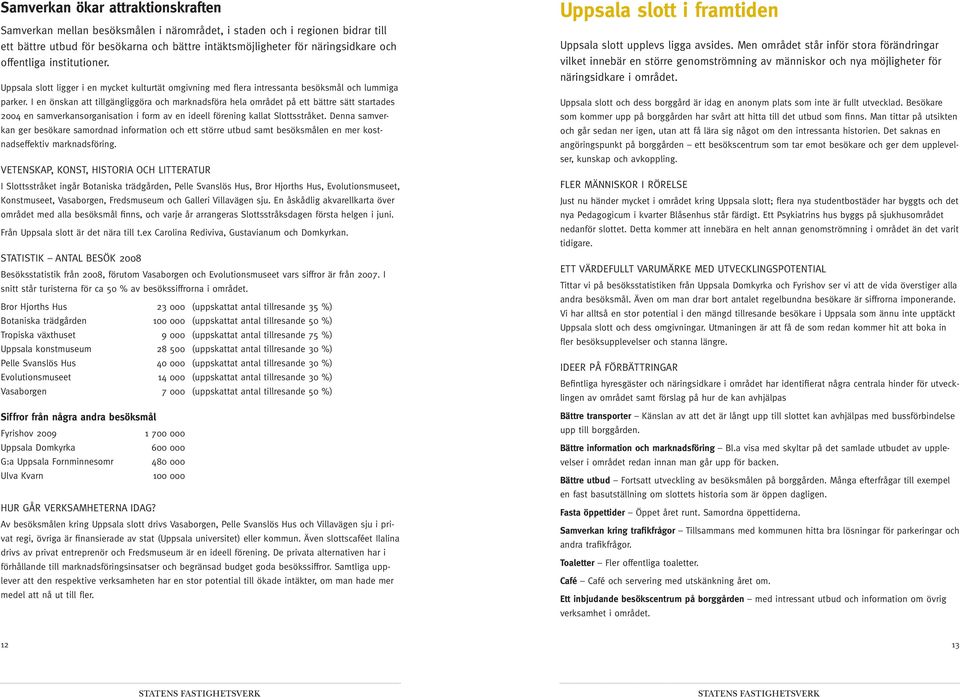 I en önskan att tillgängliggöra och marknadsföra hela området på ett bättre sätt startades 2004 en samverkansorganisation i form av en ideell förening kallat Slottsstråket.