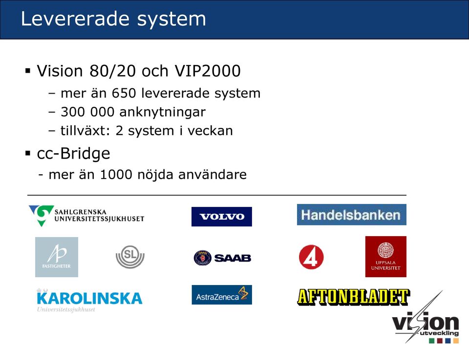 300 000 anknytningar tillväxt: 2 system