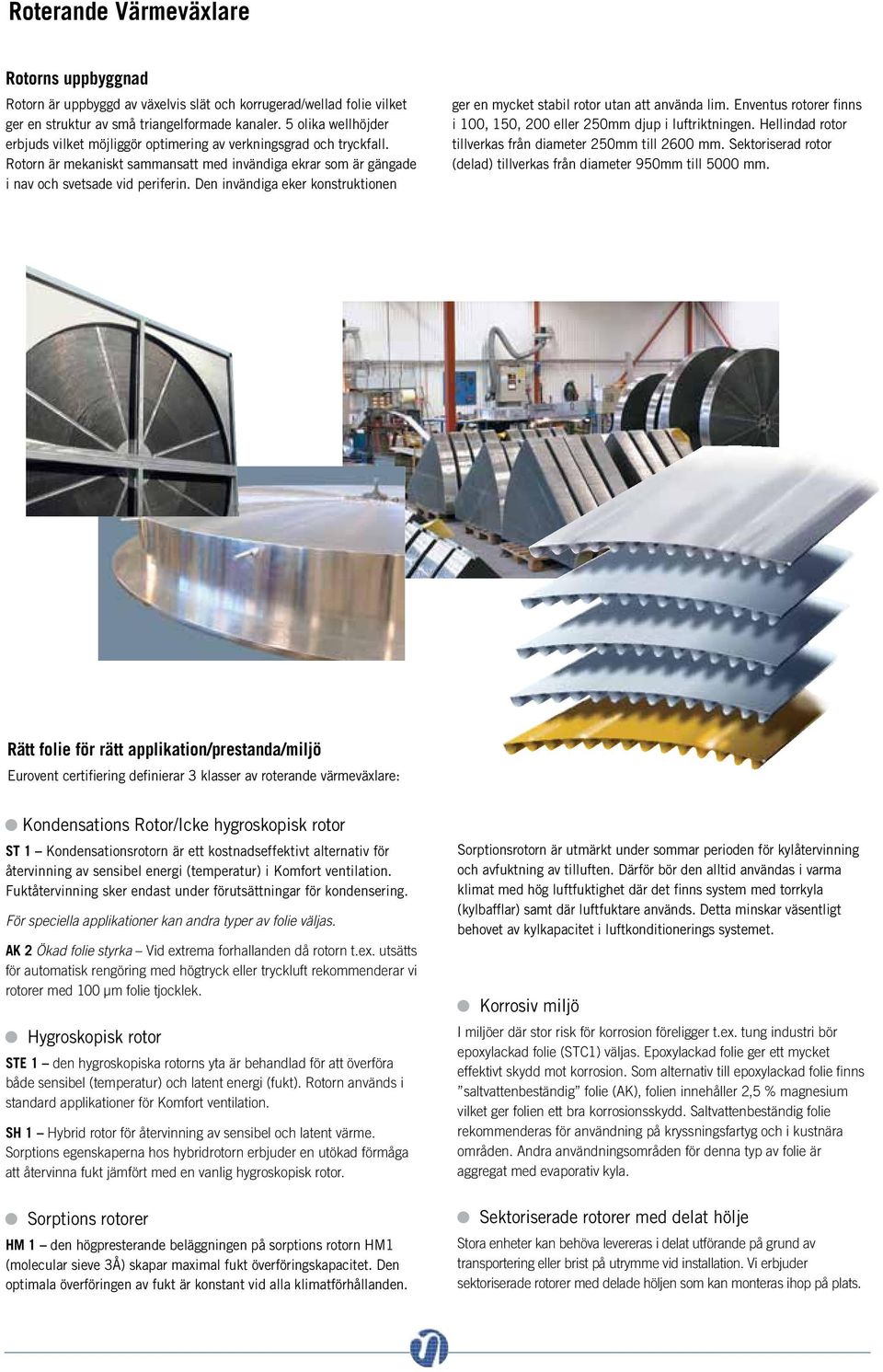 Den invändiga eker konstruktionen ger en mycket stabil rotor utan att använda lim. Enventus rotorer finns i 100, 150, 200 eller 250mm djup i luftriktningen.