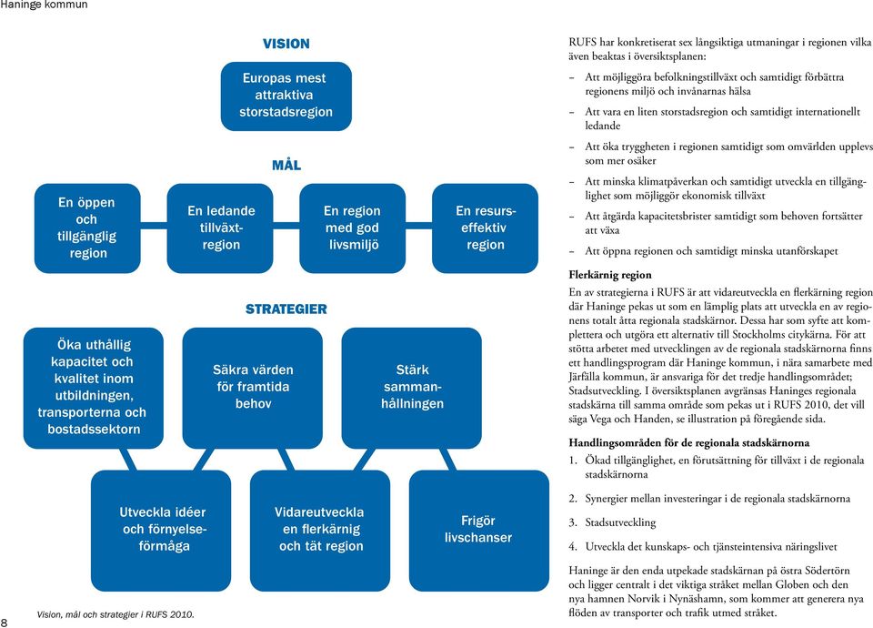 region med god livsmiljö En resurseffektiv region Att öka tryggheten i regionen samtidigt som omvärlden upplevs som mer osäker Att minska klimatpåverkan och samtidigt utveckla en tillgänglighet som