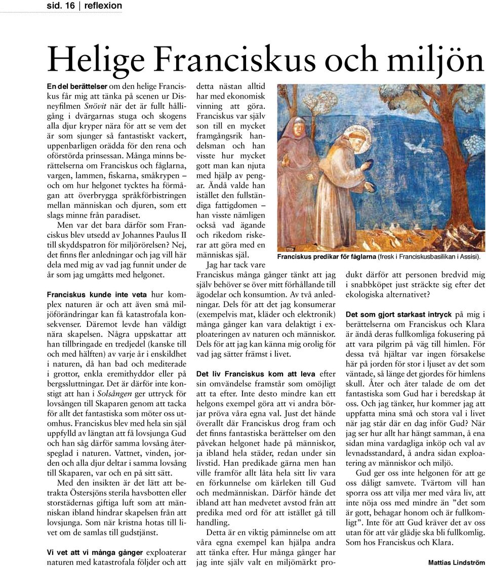 Många minns berättelserna om Franciskus och fåglarna, vargen, lammen, fiskarna, småkrypen och om hur helgonet tycktes ha förmågan att överbrygga språkförbistringen mellan människan och djuren, som