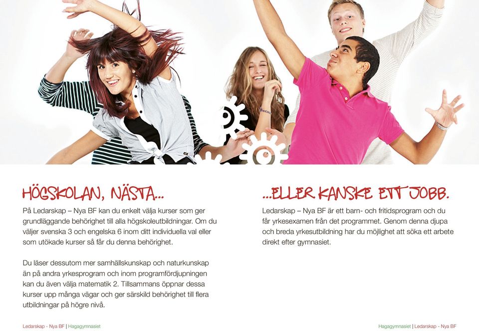 Ledarskap Nya BF är ett barn- och fritidsprogram och du får yrkesexamen från det programmet.