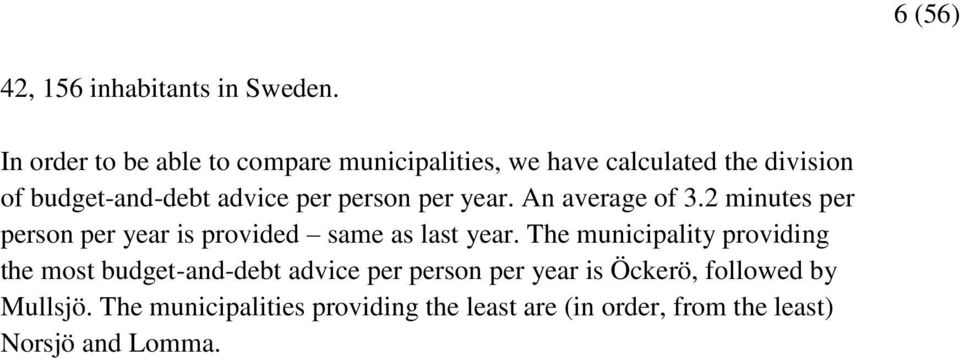 person per year. An average of 3.2 minutes per person per year is provided same as last year.