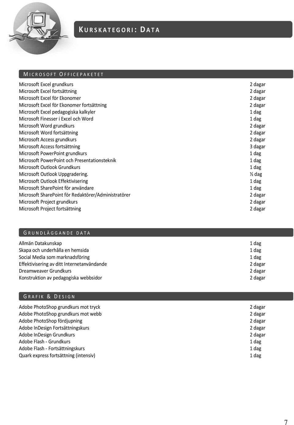 Microsoft PowerPoint och Presentationsteknik Microsoft Outlook Grundkurs Microsoft Outlook Uppgradering.