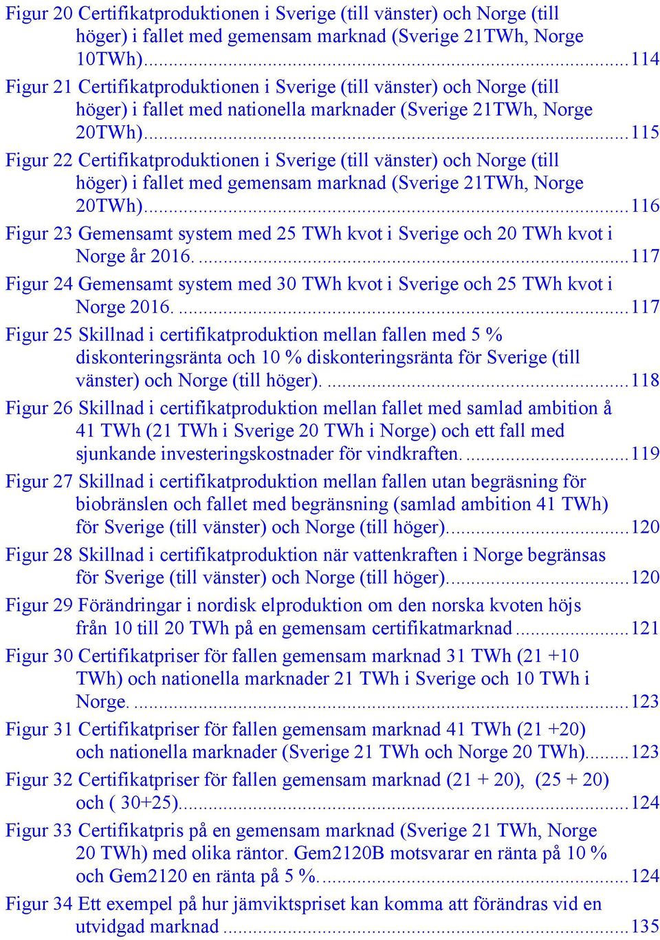 ..115 Figur 22 Certifikatproduktionen i Sverige (till vänster) och Norge (till höger) i fallet med gemensam marknad (Sverige 21TWh, Norge 20TWh).