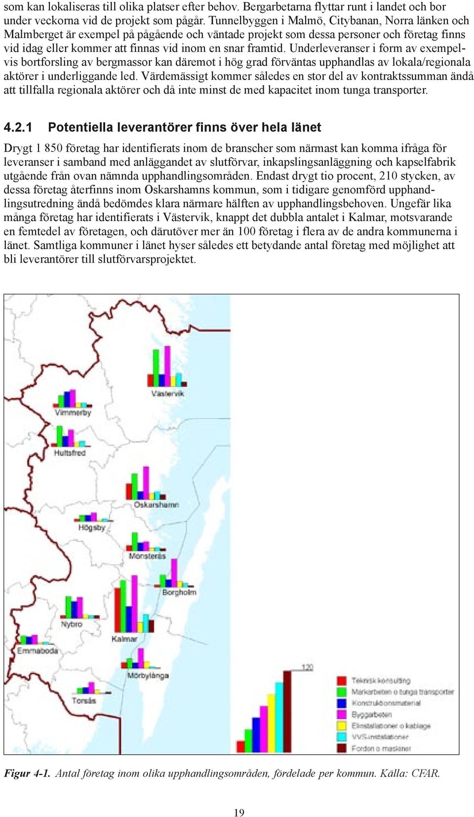 Underleveranser i form av exempelvis bortforsling av bergmassor kan däremot i hög grad förväntas upphandlas av lokala/regionala aktörer i underliggande led.