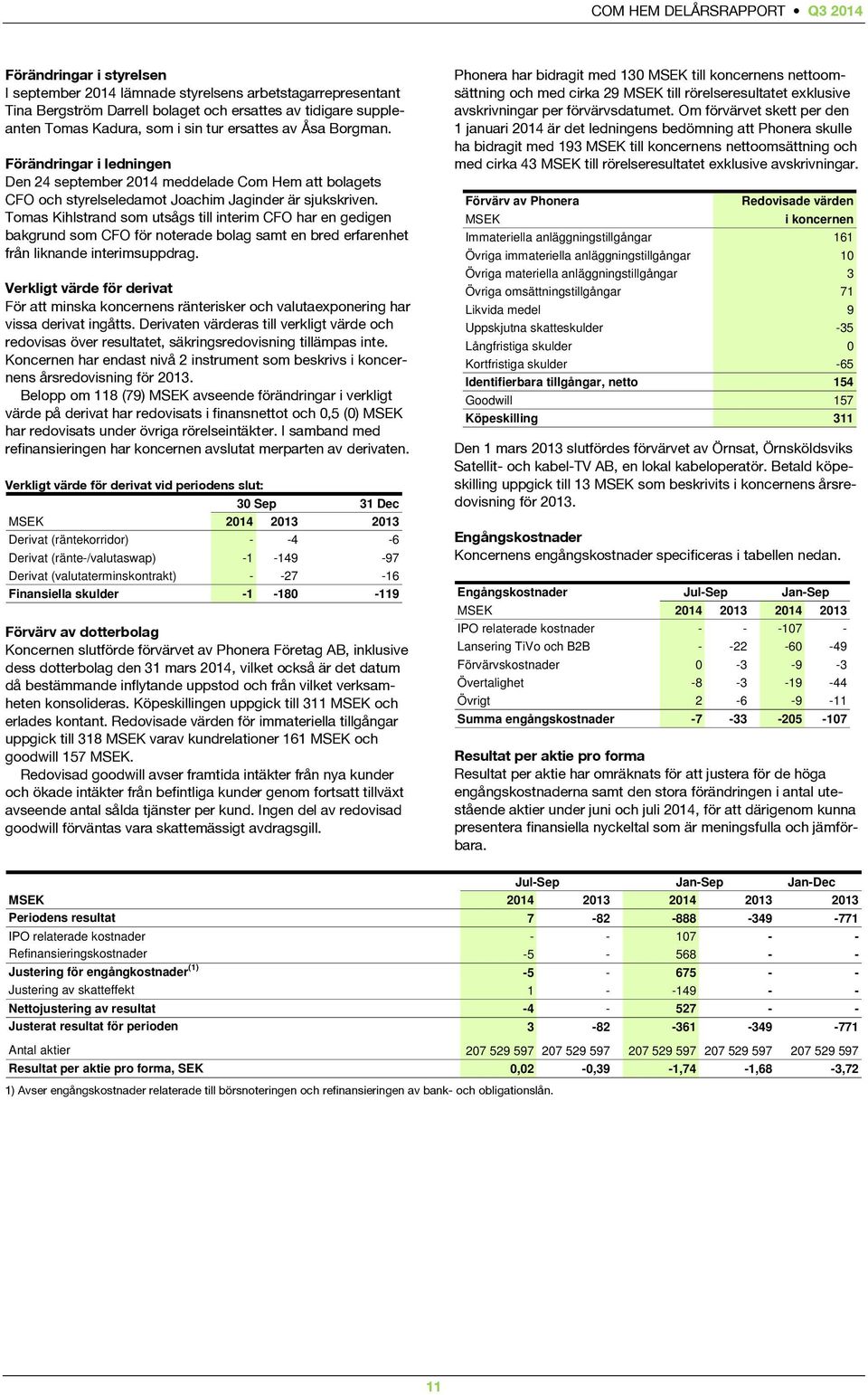 Tomas Kihlstrand som utsågs till interim CFO har en gedigen bakgrund som CFO för noterade bolag samt en bred erfarenhet från liknande interimsuppdrag.