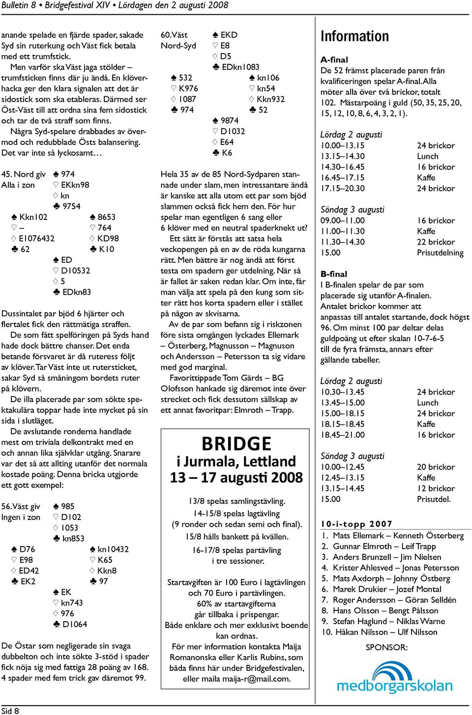 Några Syd-spelare drabbades av övermod och redubblade Östs balansering. Det var inte så lyckosamt 45.