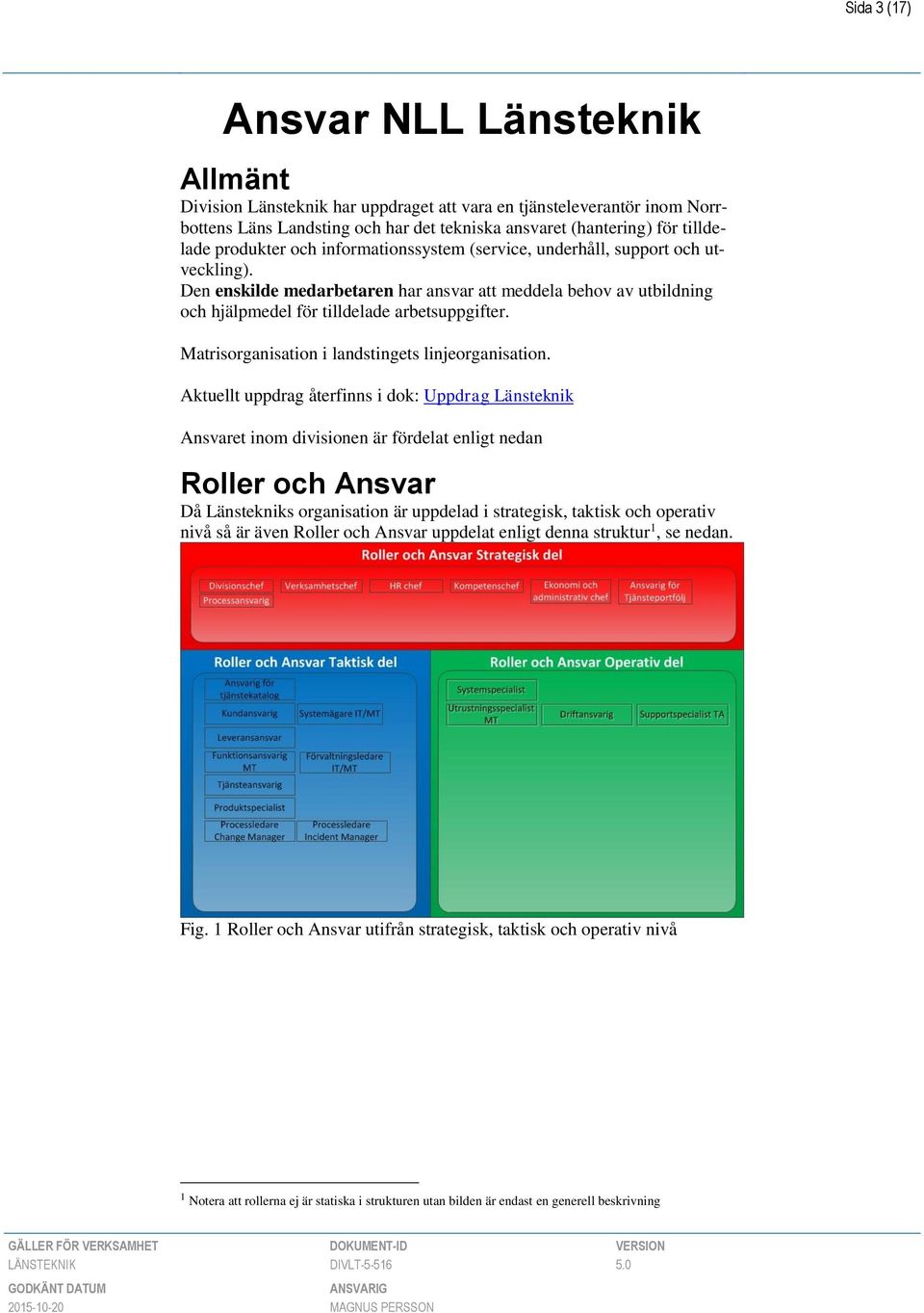 Matrisorganisation i landstingets linjeorganisation.