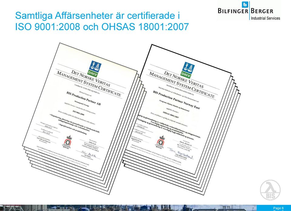 certifierade i ISO