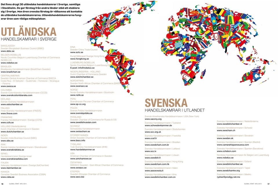 UTLÄNDSKA HANDELSKAMRAR I Sverige BANGLADESH Sweden Bangladesh Business Council (SBBC) www.sbbc.se BELGIEN (NOBELUX) Nordic Countries-Belgium-Luxembourg Chamber of Commerce (NOBELUX) www.nobelux.