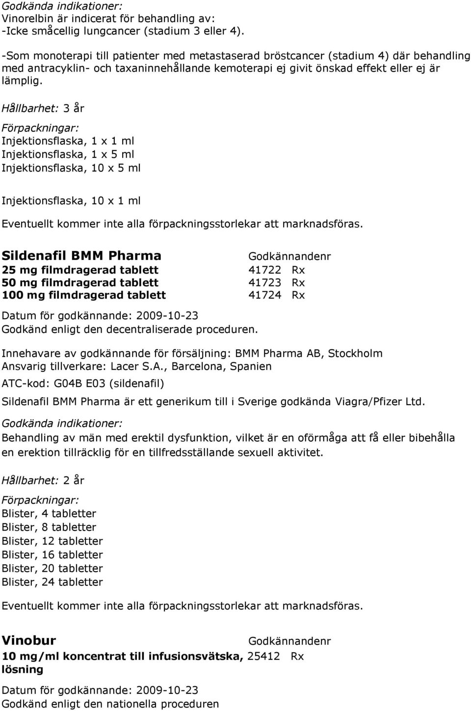 Injektionsflaska, 1 x 1 ml Injektionsflaska, 1 x 5 ml Injektionsflaska, 10 x 5 ml Injektionsflaska, 10 x 1 ml Sildenafil BMM Pharma 25 mg filmdragerad tablett 41722 Rx 50 mg filmdragerad tablett