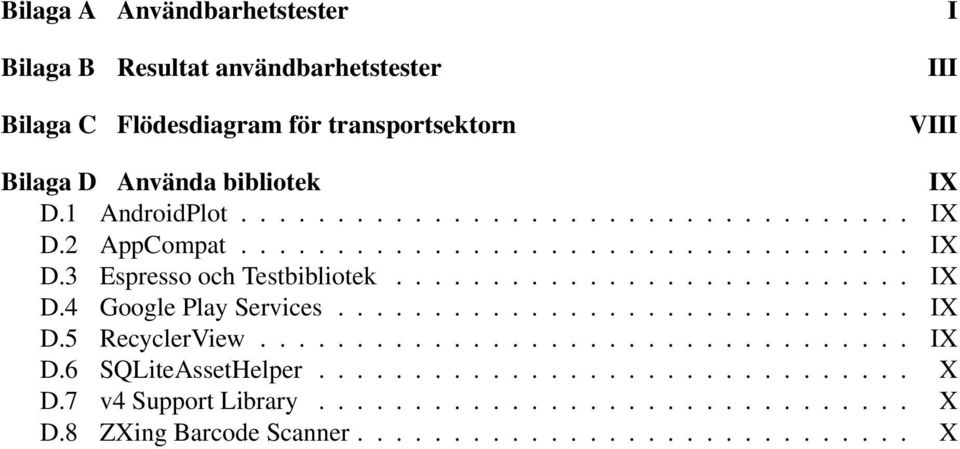 ............................. IX D.5 RecyclerView.................................. IX D.6 SQLiteAssetHelper............................... X D.