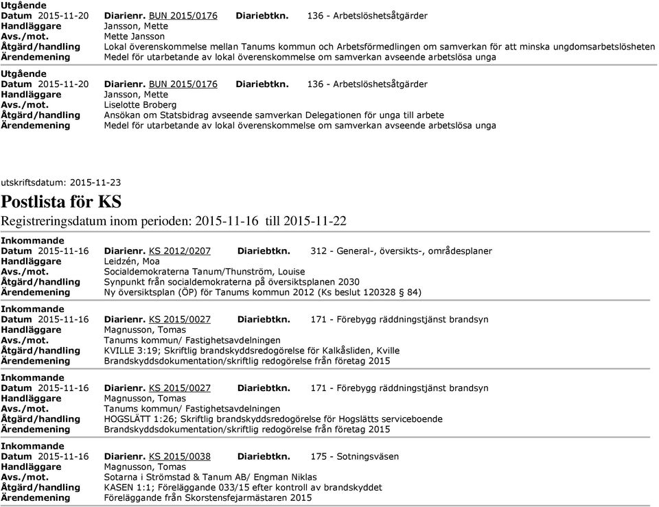 Ärendemening Medel för utarbetande av lokal överenskommelse om samverkan avseende arbetslösa unga  136 - rbetslöshetsåtgärder Handläggare Jansson, Mette Liselotte Broberg Åtgärd/handling nsökan om