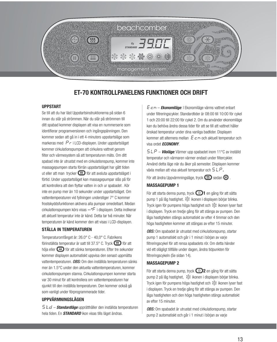 Den kommer sedan att gå in i ett 4-minuters uppstartsläge som markeras med Pr i LCD-displayen.