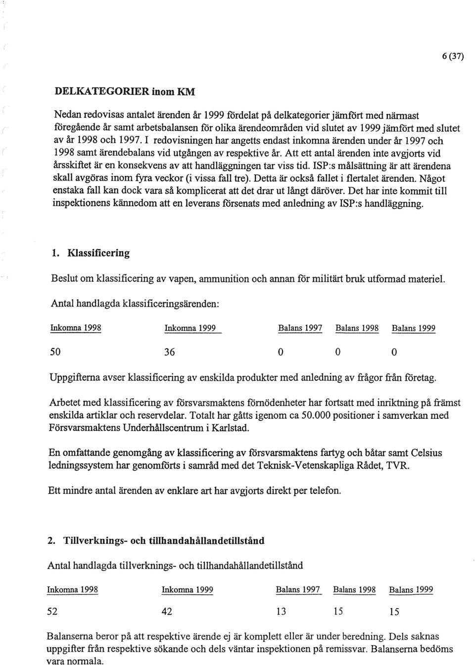 Att ett antal ärenden inte avgjorts vid årsskiftet är en konsekvens av att handläggningen tar viss tid. ISPs målsättning är att ärendena skall avgöras inom fyra veckor (i vissa fall tre).