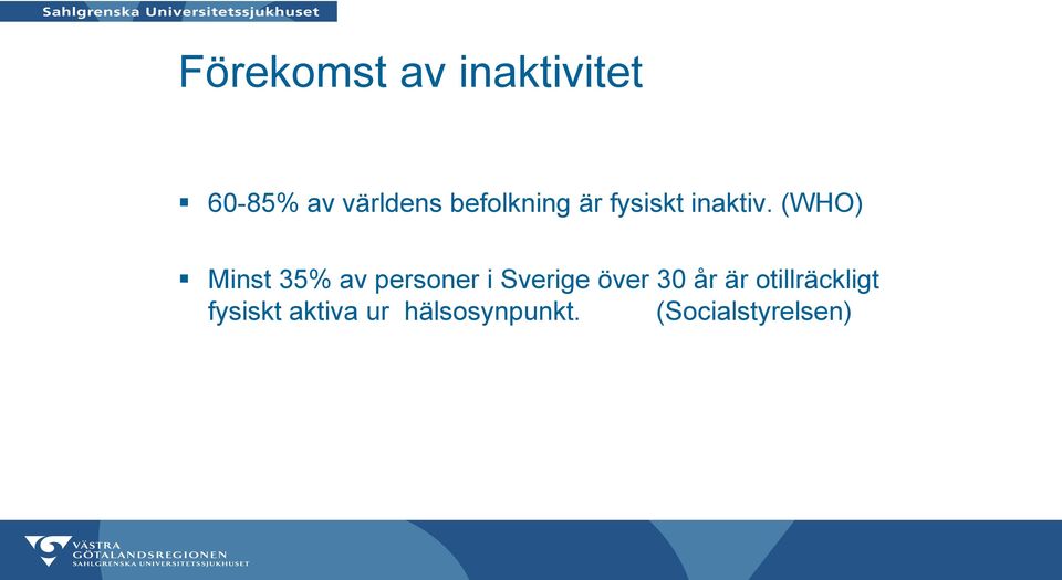 (WHO) Minst 35% av personer i Sverige över 30