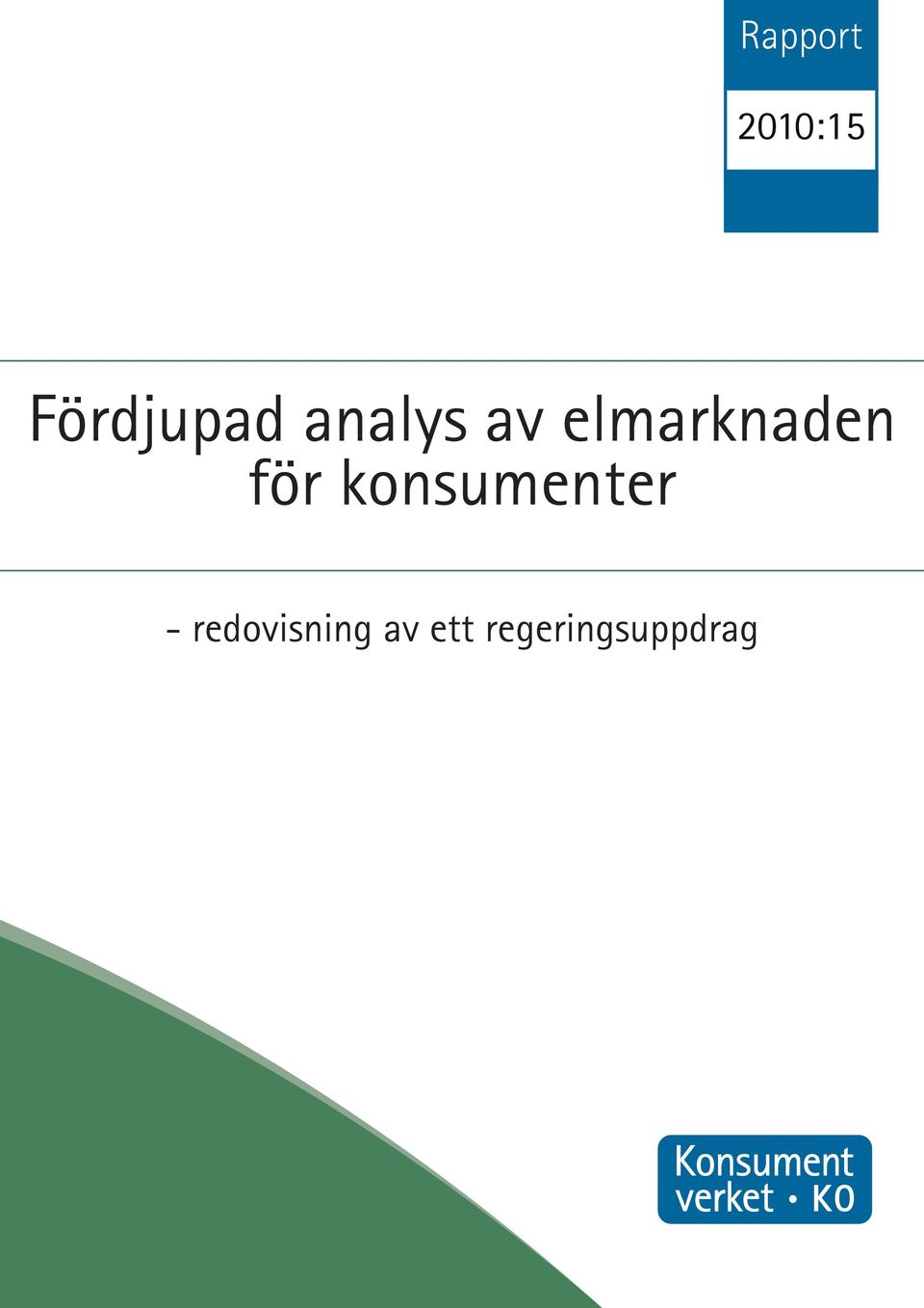 konsumenter - redovisning