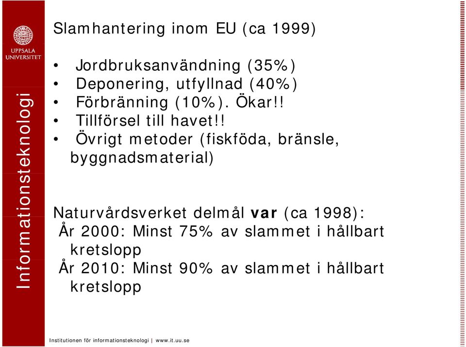 ! Övrigt metoder (fiskföda, bränsle, byggnadsmaterial) Naturvårdsverket delmål var