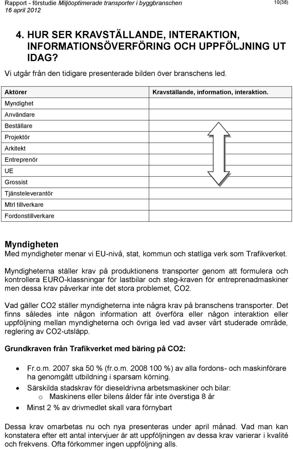 Myndighet Användare Beställare Projektör Arkitekt Entreprenör UE Grossist Tjänsteleverantör Mtrl tillverkare Fordonstillverkare Myndigheten Med myndigheter menar vi EU-nivå, stat, kommun och statliga