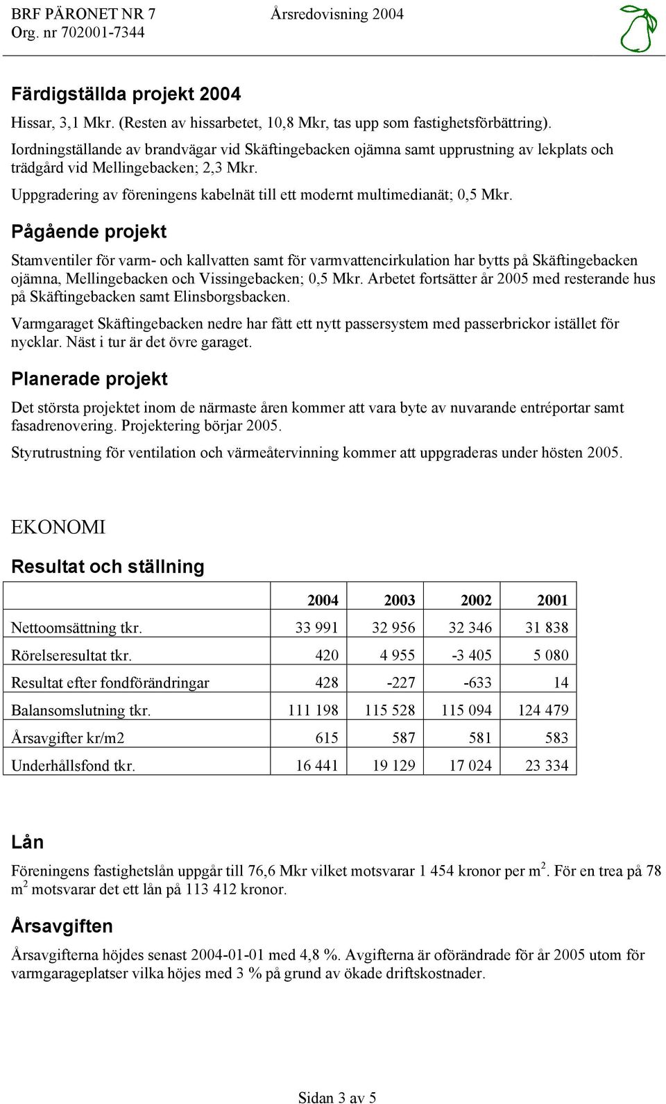 Uppgradering av föreningens kabelnät till ett modernt multimedianät; 0,5 Mkr.