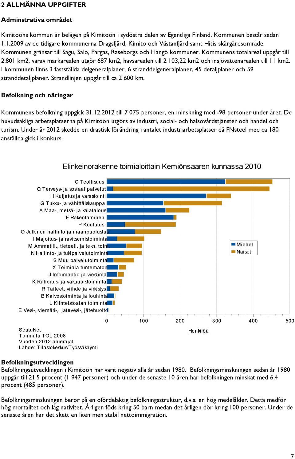 Kommunens totalareal uppgår till 2.801 km2, varav markarealen utgör 687 km2, havsarealen till 2 103,22 km2 och insjövattenarealen till 11 km2.