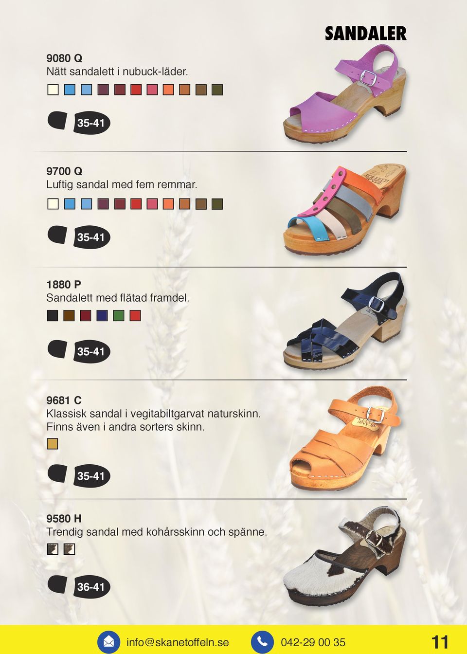 9681 C Klassisk sandal i vegitabiltgarvat naturskinn.