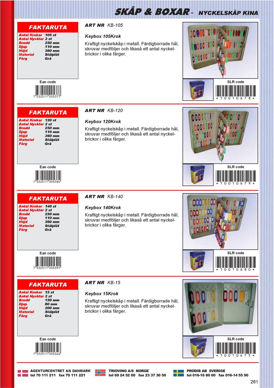 7DNCPBL*aafdhh+ *10010678* Antal Krokar 120 st Bredd 250 mm 110 mm 360 mm ART NR KB-120 Keybox 120Krok Kraftigt nyckelskåp i metall.